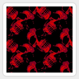 Gothic black and red skulls pattern Sticker